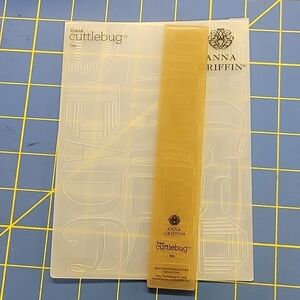 Cuttlebug Anna Griffin Embossing Folders Set of 2 Paper Scrapbook 5 x 7 Type